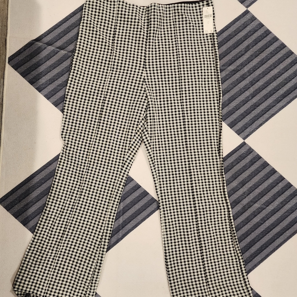 Anthropologie Monochrome Gingham Trousers